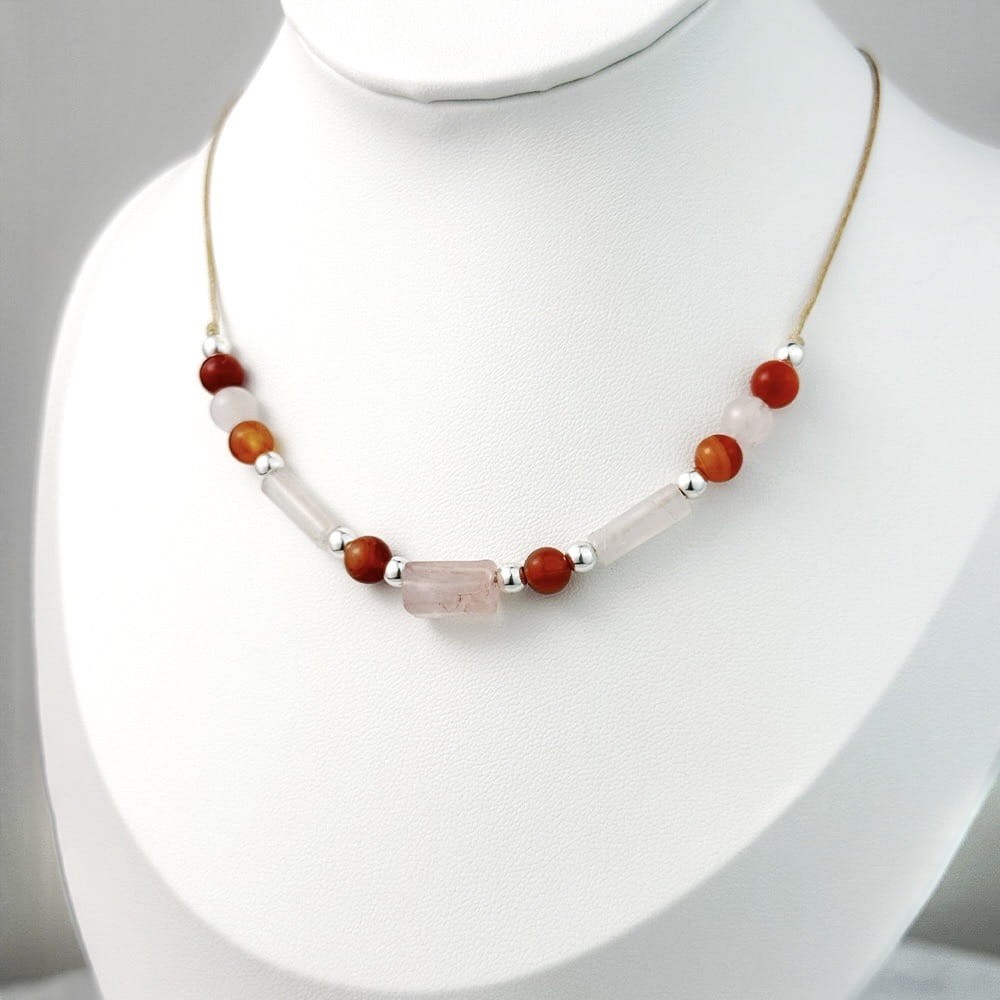 Naszyjnik - Kwarc Różowy Karneol.jpg