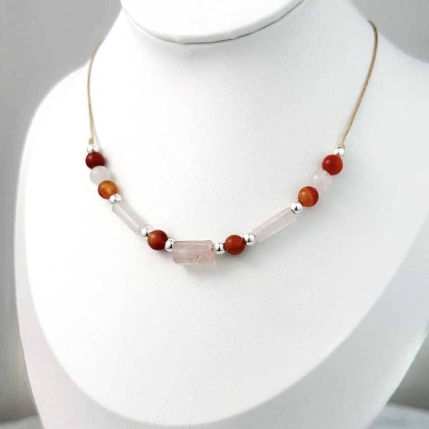 Naszyjnik - Kwarc Różowy Karneol.jpg