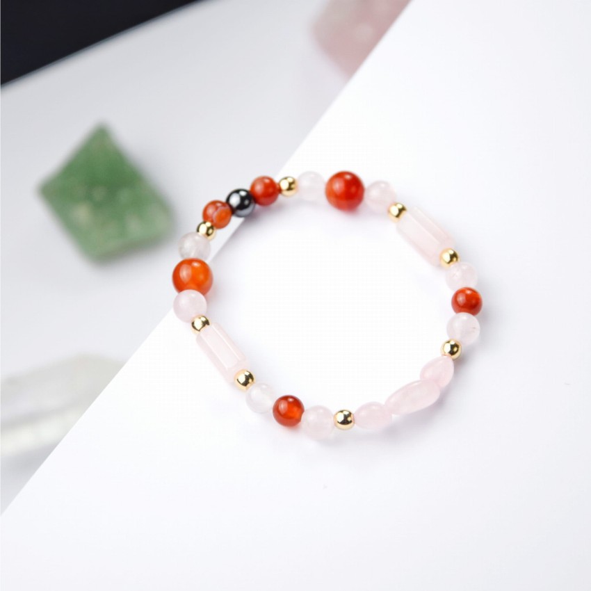 Bransoletka Różowy Kwarc Karneol