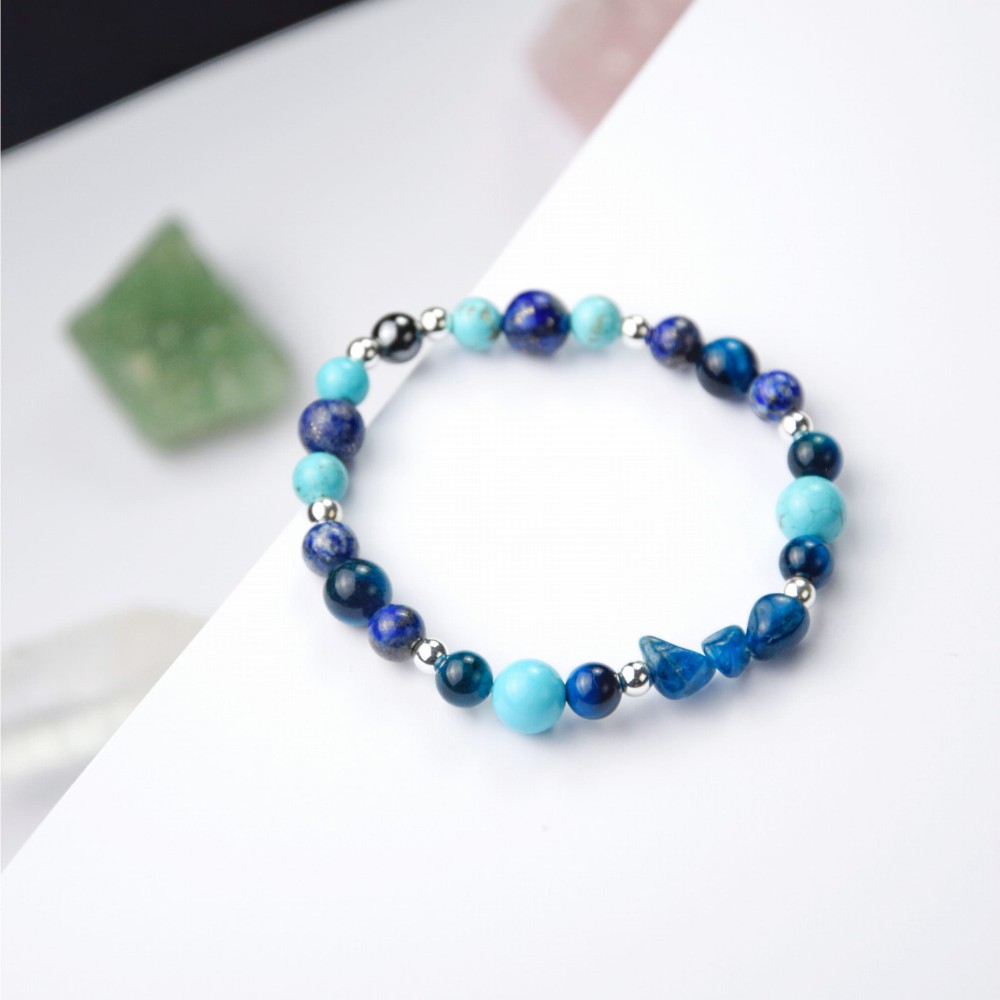 Bransoletka Apatyt Lapis Lazuli Tygrysie Oko Turkus.JPG