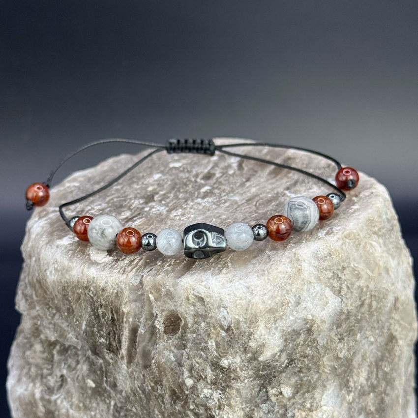 Labradoryt Granat Szary Jaspis bransoletka męska.png